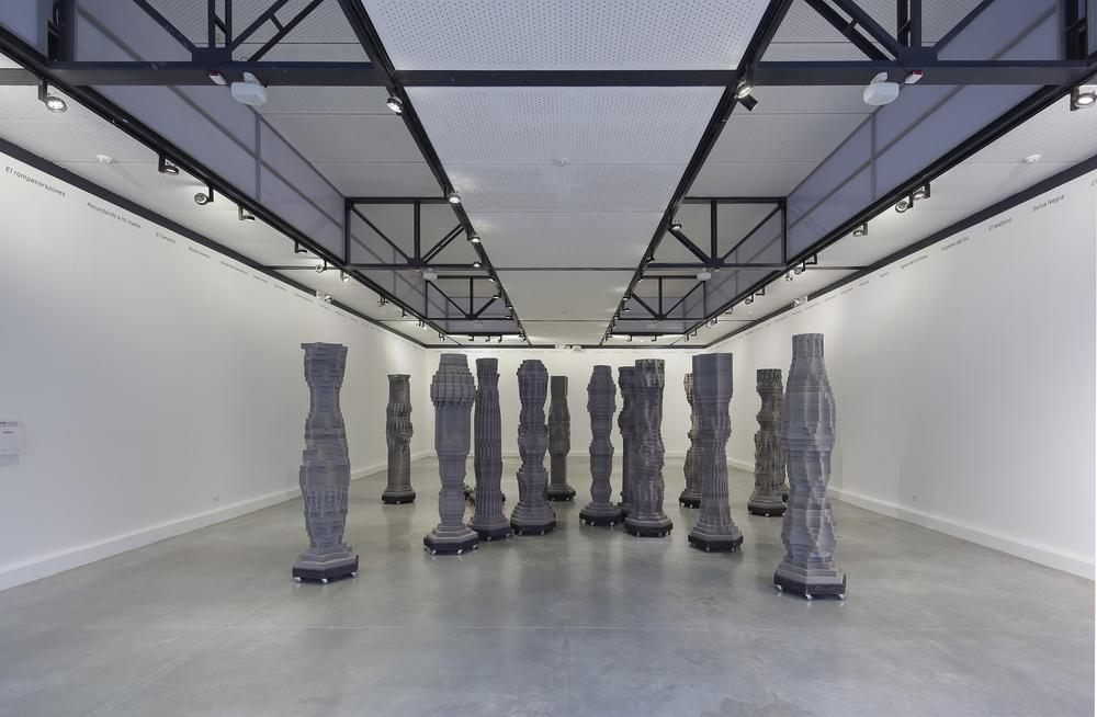 VERA Installation at MAC Lima - Visitors interacting with sculptures