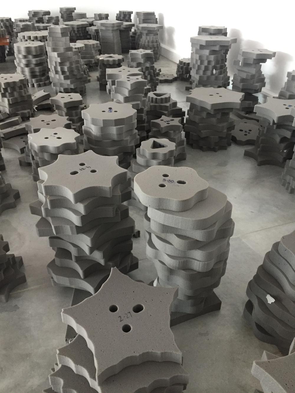 VERA Installation at MAC Lima - Visitors interacting with sculptures