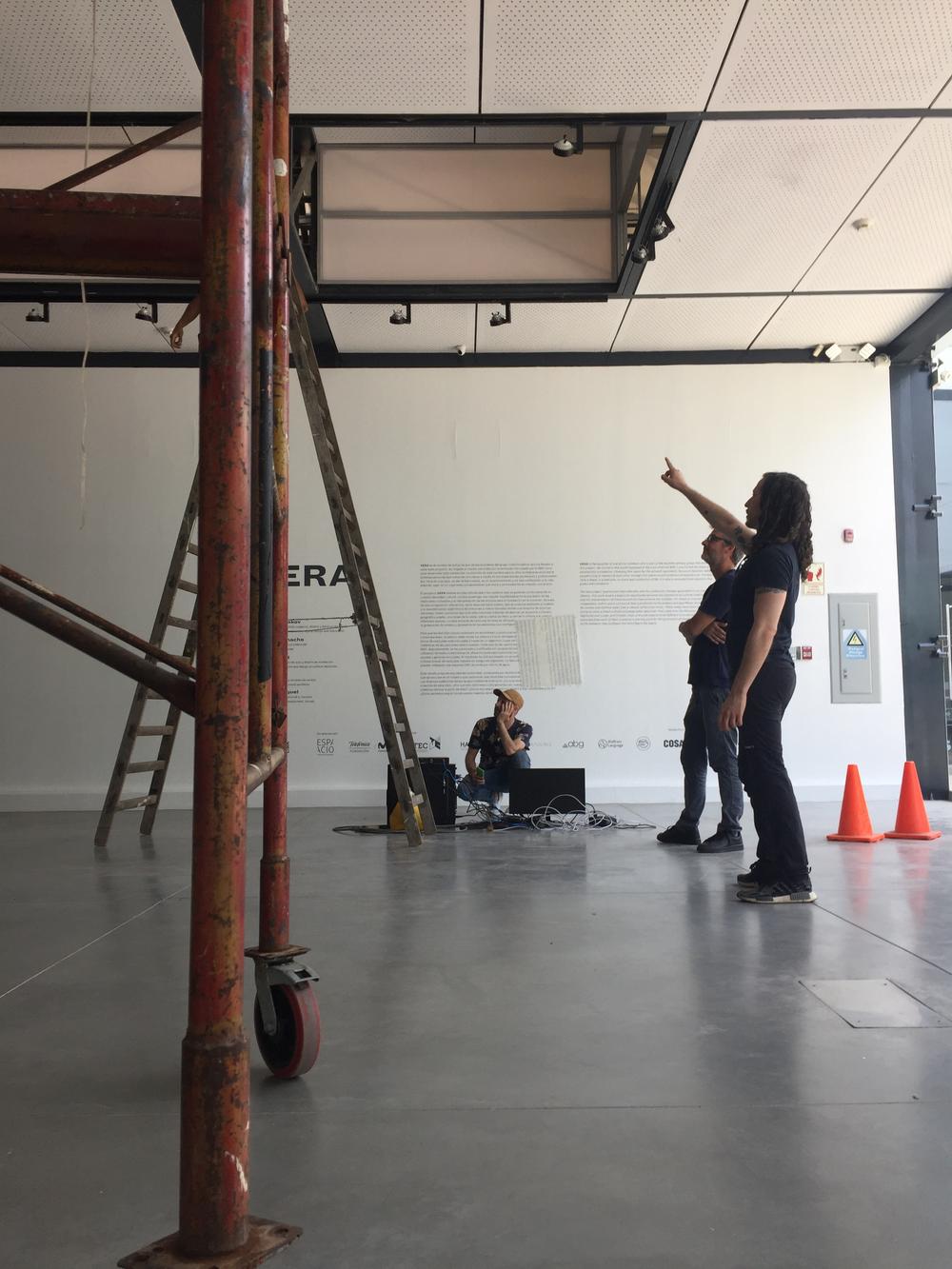 VERA Installation at MAC Lima - Visitors interacting with sculptures