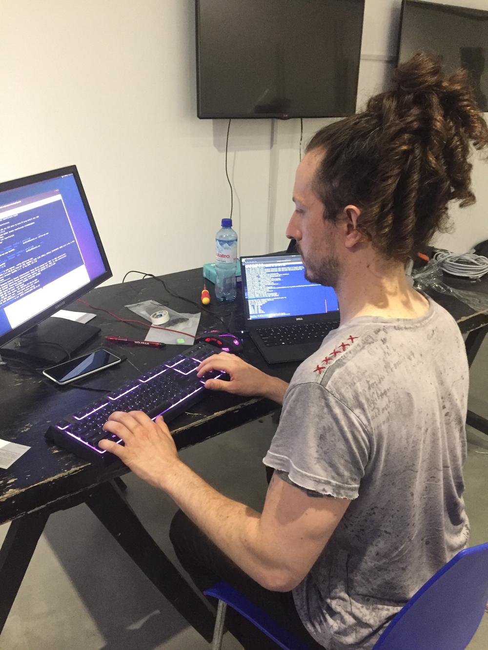 VERA Installation at MAC Lima - Visitors interacting with sculptures